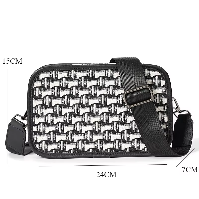 Sac à bandoulière en toile Jacquard pour hommes, sac à bandoulière de marque de styliste, petit sac 