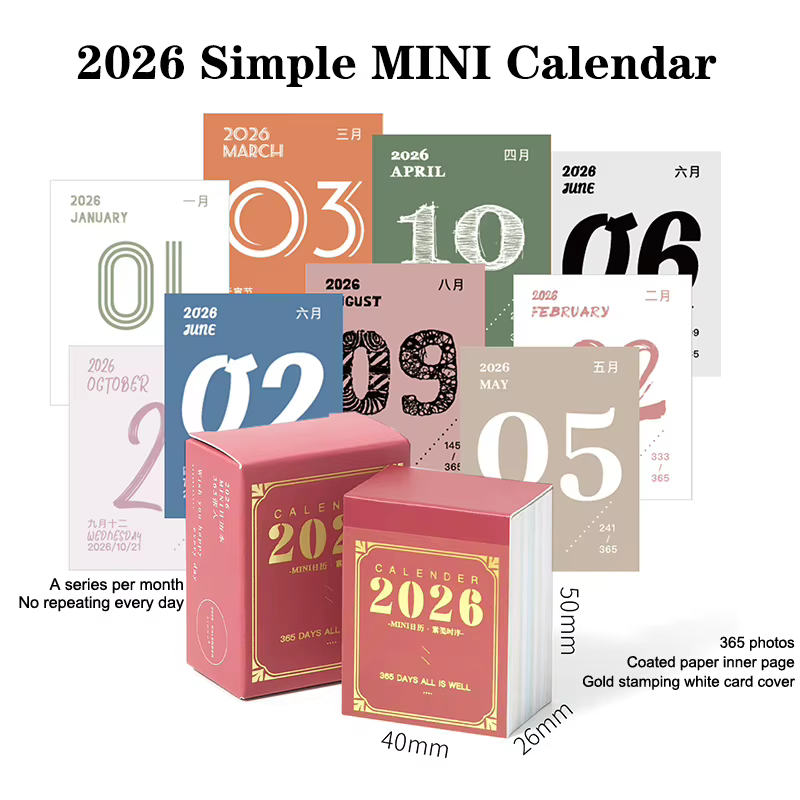 Mini calendrier planificateur quotidien 365 jours calendrier détachable pour bureau école maison bur