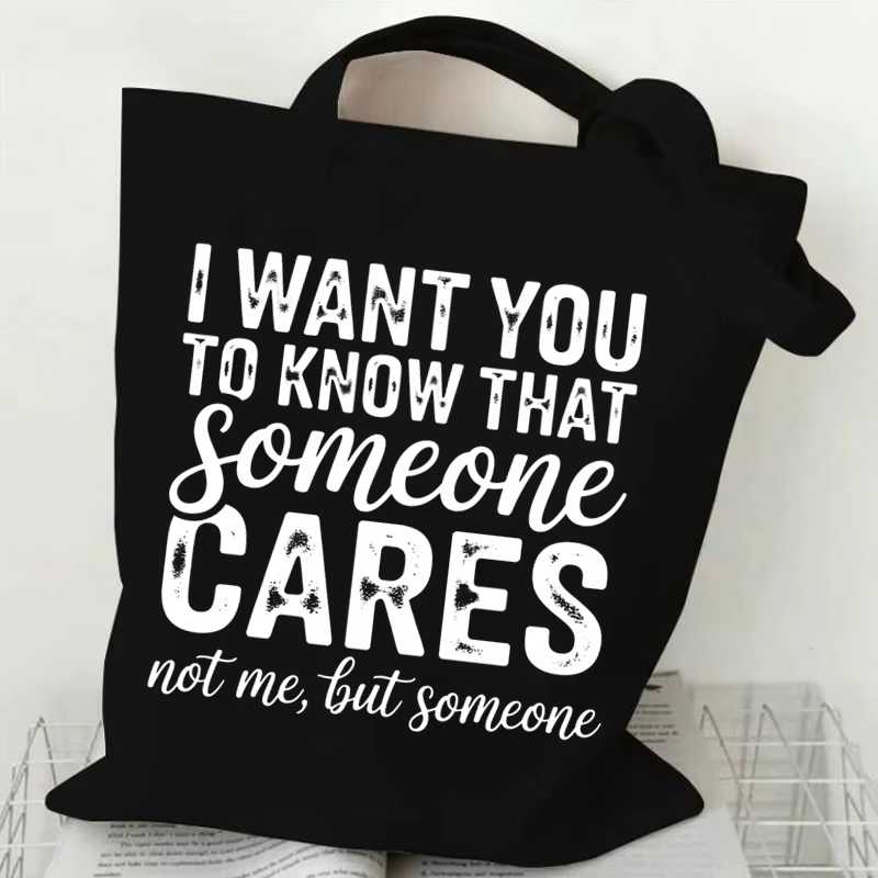 Sac à bandoulière en toile décontracté pour femme avec imprimé minimaliste « Messy Bun & Getting Stu