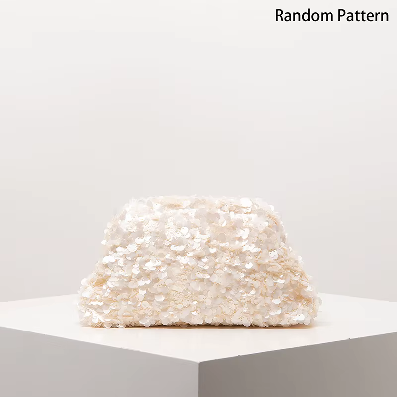 Pochette à paillettes pour femmes, sac à bandoulière polyvalent avec chaîne perlée, sac de fête de m
