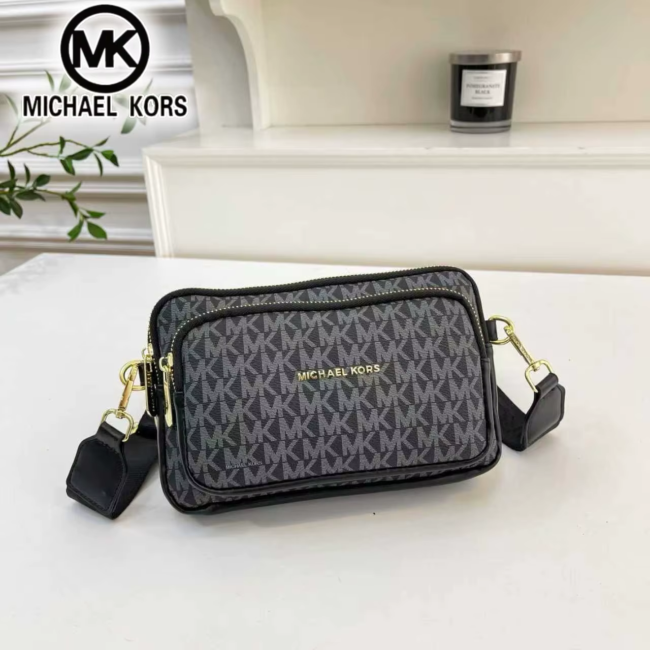 Sac bandoulière décontracté pour femme Michael Kors, sac photo classique MK imprimé avec lettres, la