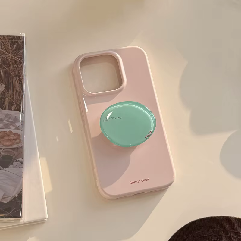 Coque de téléphone antichoc couleur bonbon, couverture complète, avec Design minimaliste et support 