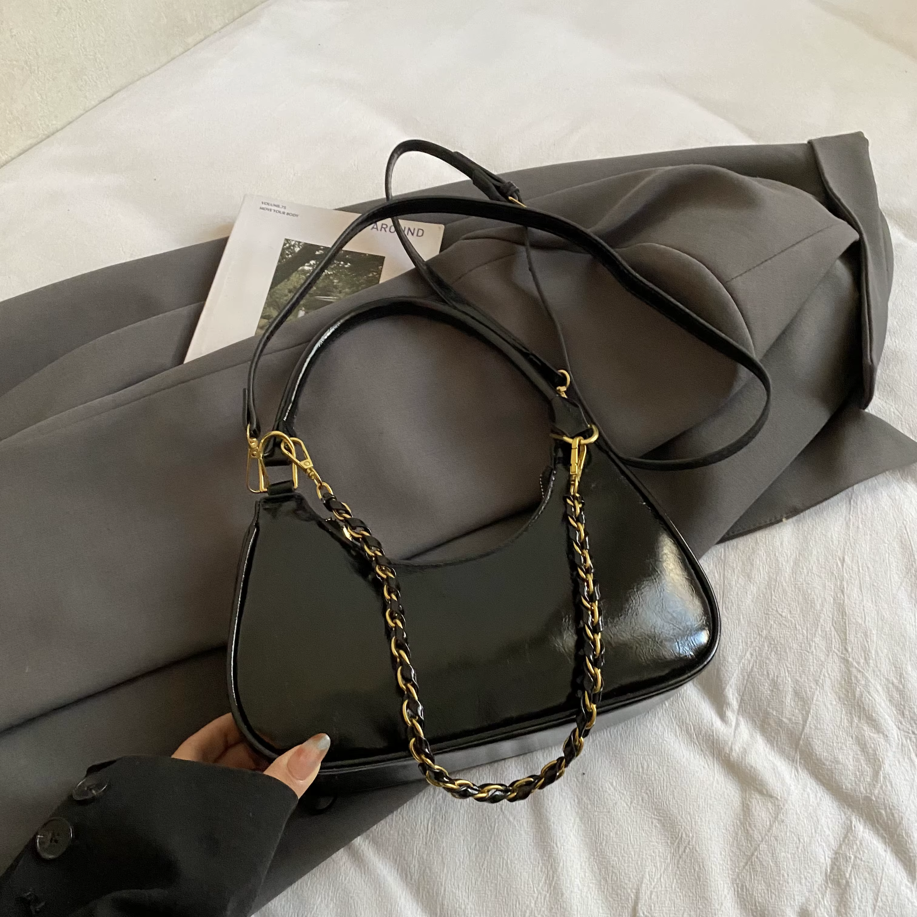 Sac à main de Shopping élégant pour femmes, sac à bandoulière rétro en cuir Pu, sac à main sous les