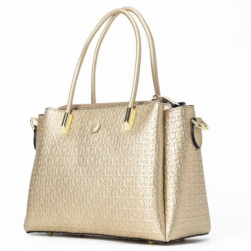 Haute qualité connexion en métal marque monogramme impression Vintage mode femmes sac fourre-tout gr