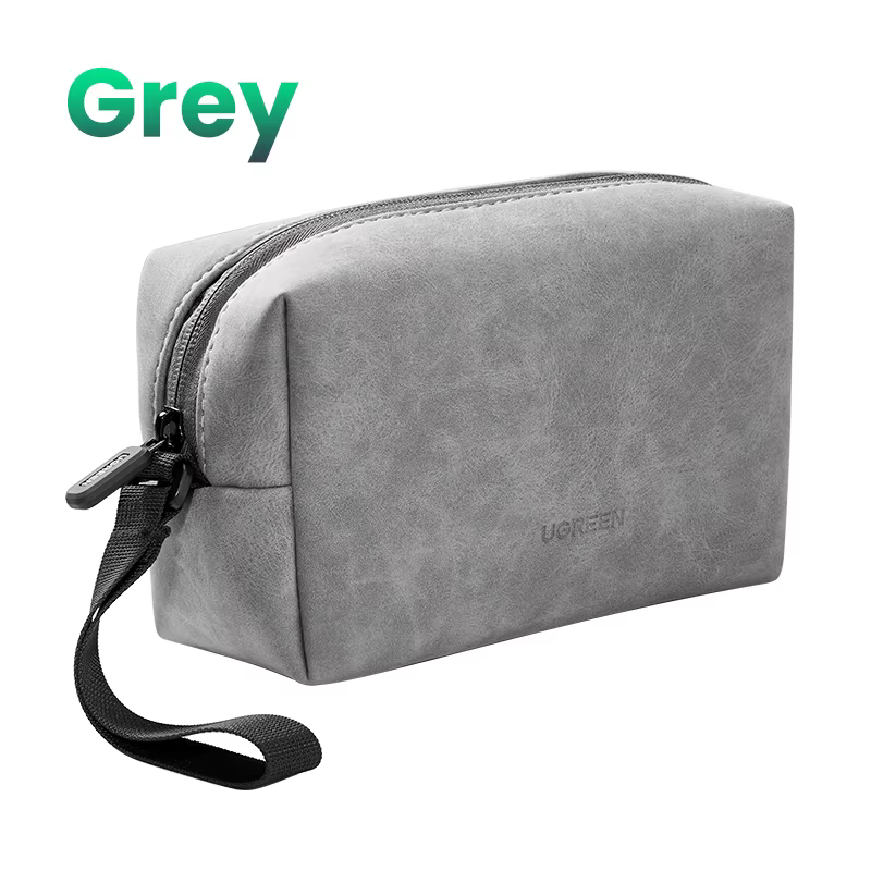 UGREEN – sac de rangement en cuir, sac de rangement pour écouteurs filaires, écouteurs câble USB, té