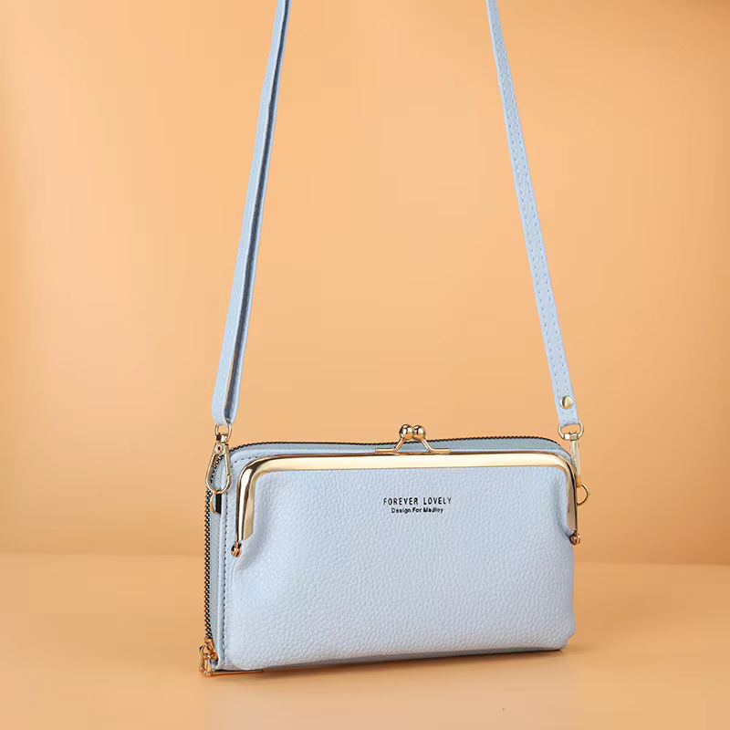 Mini sac à main polyvalent pour femme, motif litchi, sac bandoulière, style simple, matériau PVC, ou