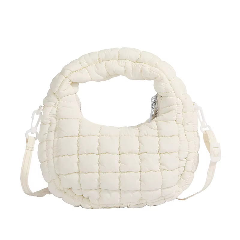 Sac à bandoulière matelassé ultra-léger pour femme, sac à main rembourré en duvet de coton de couleu