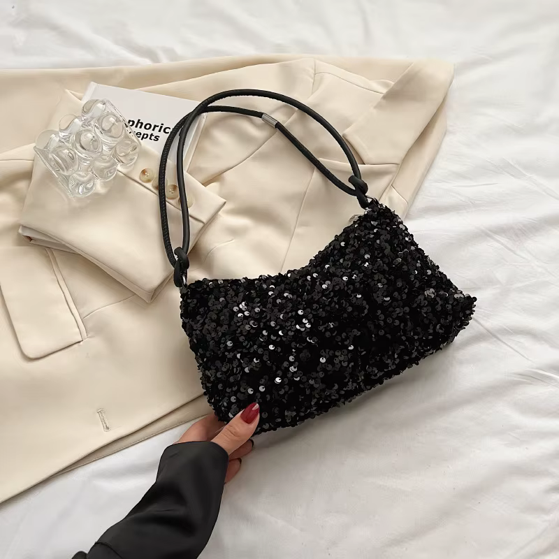 Sacs à main à paillettes brillantes pour femmes, sac à bandoulière sous le bras, sacs de luxe tendan