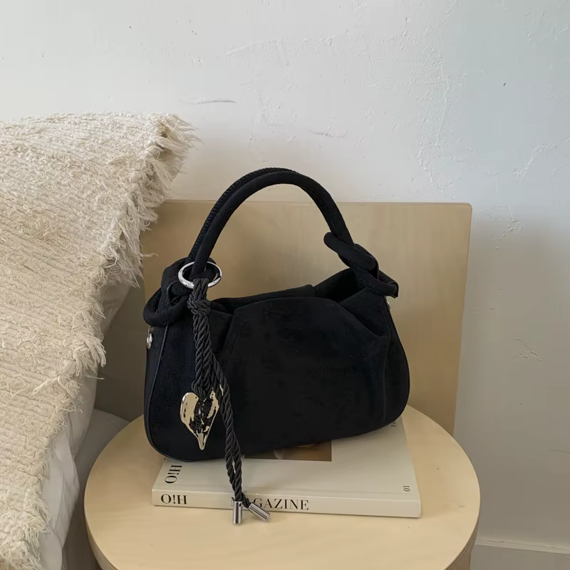 Petits sacs à bandoulière en cuir suédé tendance pour femmes 2026 – Sacs à main de luxe de marque de