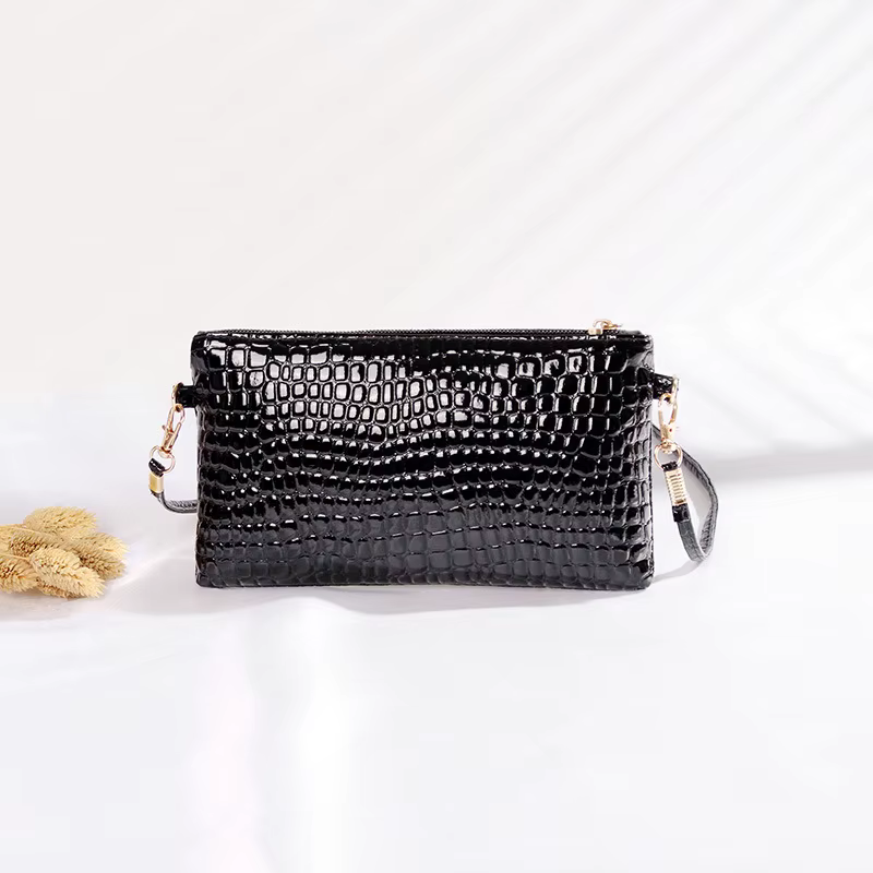 Mini sac à main en PU pour femme, sac messager initié, sac fourre-tout pour fille, motif crocodile, 