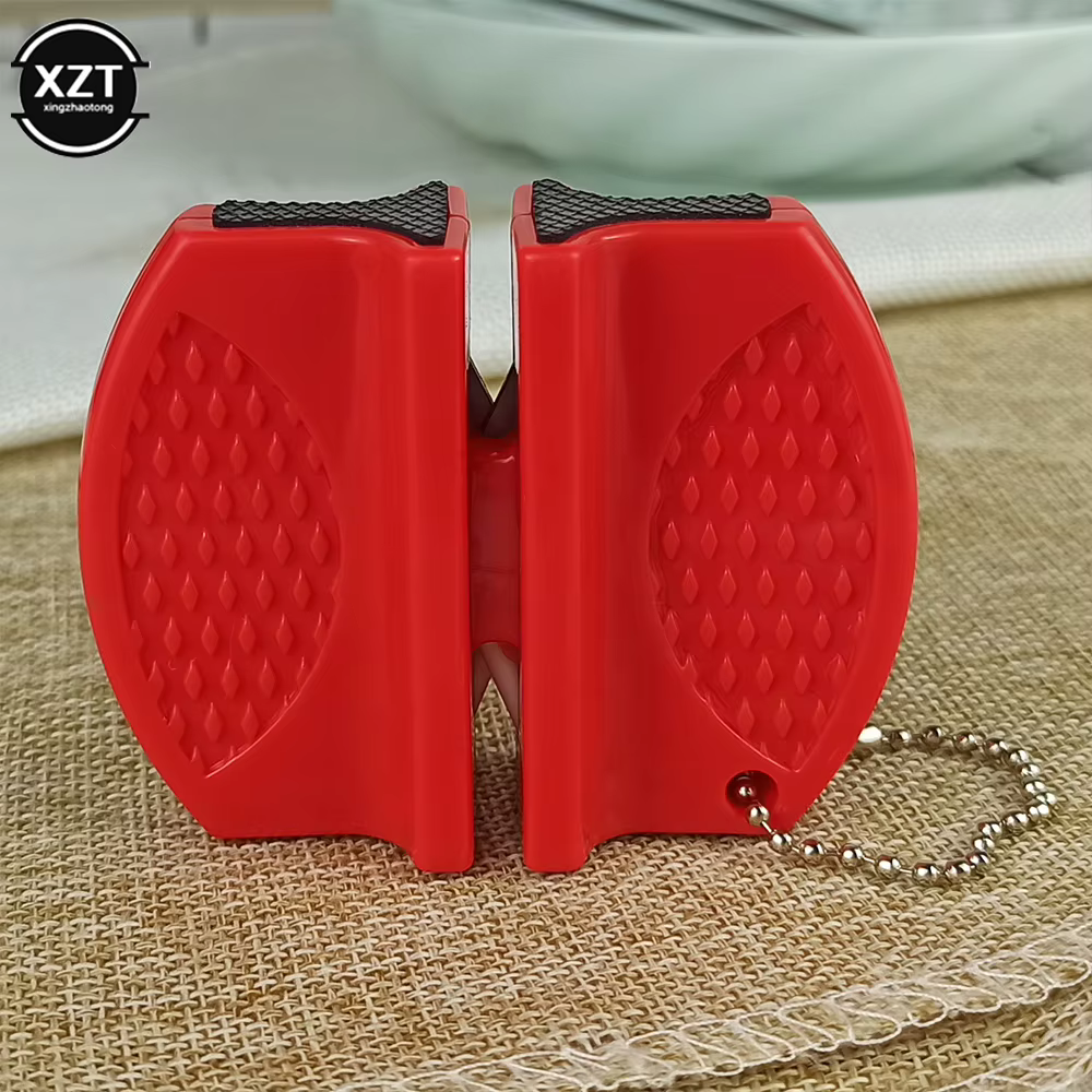 Mini aiguiseur de couteau double face, grossier et fin, aiguiseur en céramique portable pour la poch