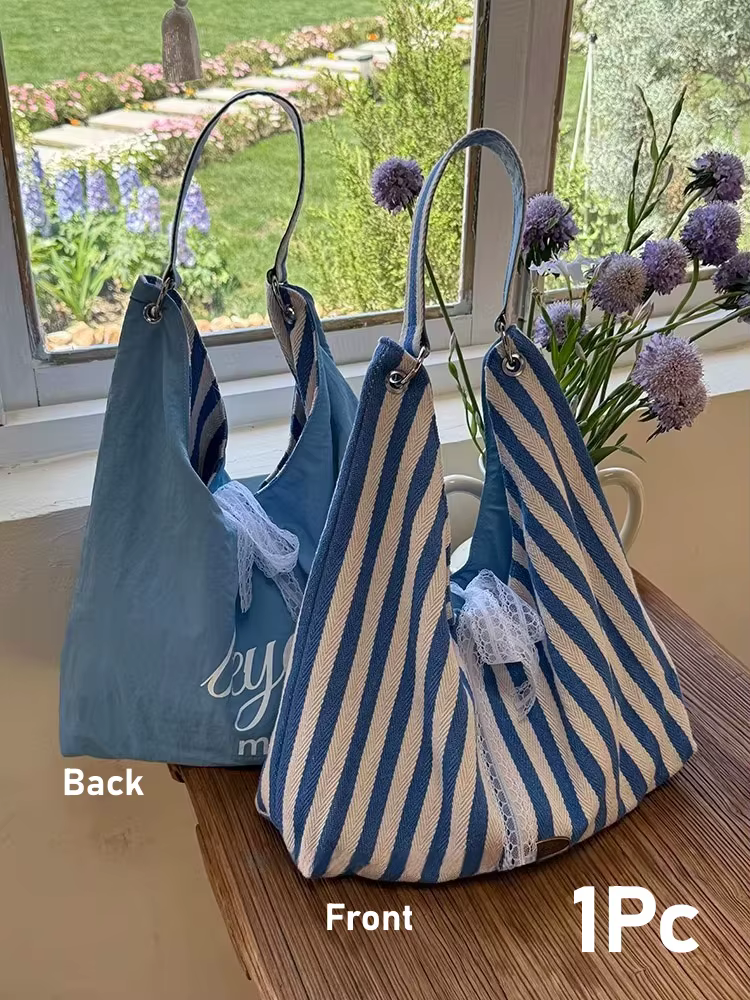 Sac à main double face pour femme avec nœud en dentelle - Idéal pour les trajets quotidiens, les voy