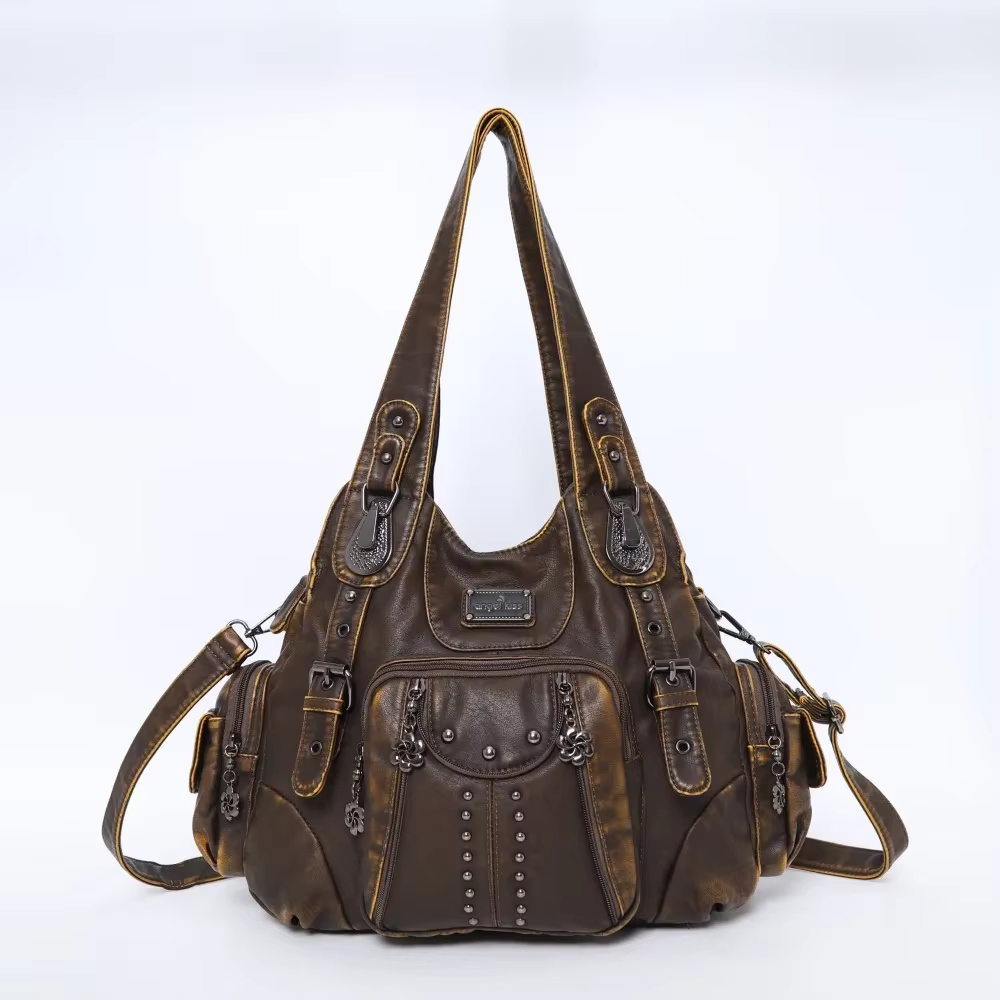 Sac polyvalent pour femmes, sacs à main vintage, sacs à bandoulière tendance en PU, sacoche féminine