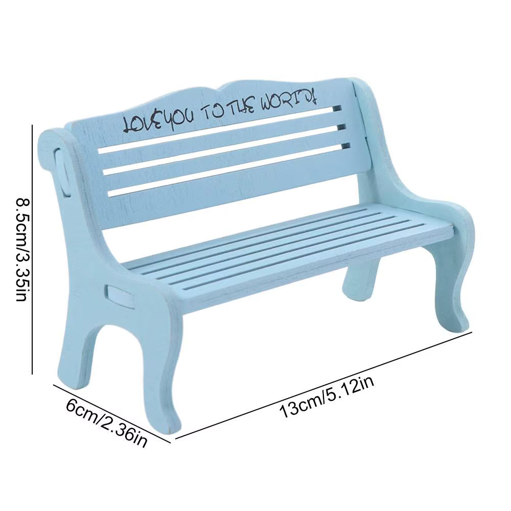 2 chaises en bois miniatures, meubles pour maison de poupée, petit banc, accessoires de décoration d
