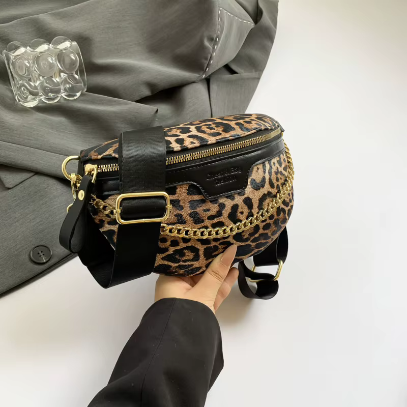 Sac de taille imprimé léopard pour femmes, sac banane à la mode, sacs à bandoulière de bonne qualité