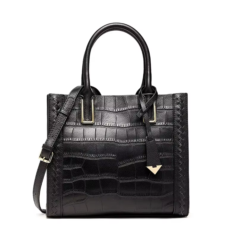 Sac à main en cuir de vachette couche supérieure pour femme, motif pierre, classique, luxe, haute qu