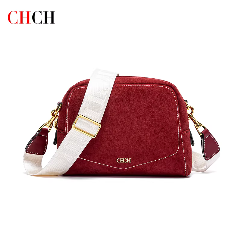 CHCH sac à bandoulière femme Collection automne/hiver Anti velours sac carré femme vin rouge sac à b