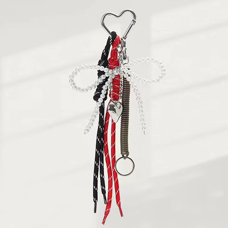 Porte-clés à pampilles en forme de cœur d'amour, breloque de luxe, fait à la main, créatif, nœud pap