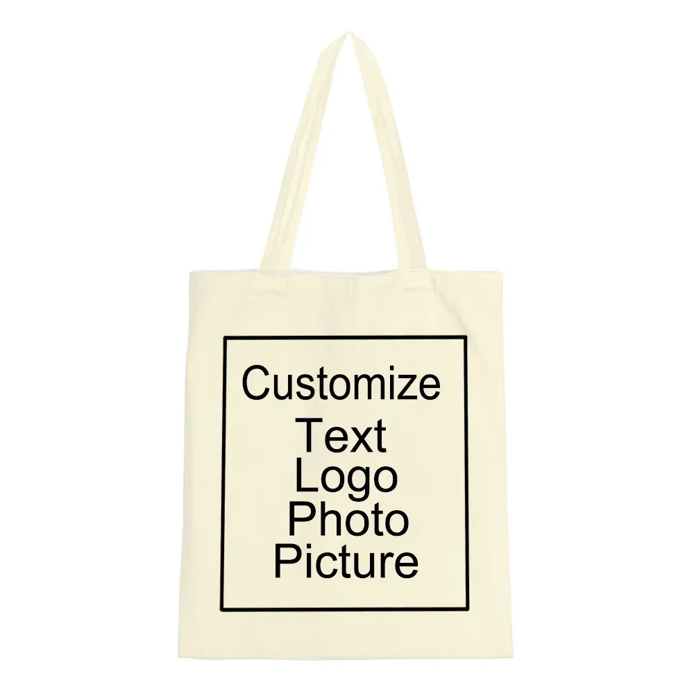 Ajouter votre Logo sac fourre-tout en toile personnalisable grands sacs à main de créateur pour femm