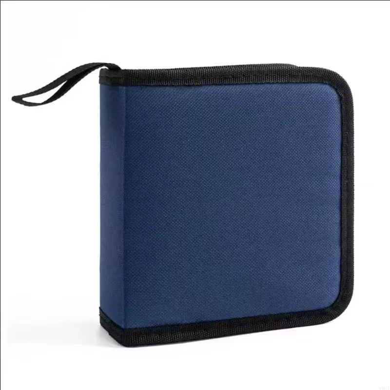 Porte-CD DVD à fermeture éclair Portable, pochette de rangement de 40 pièces, sac Double face, poche