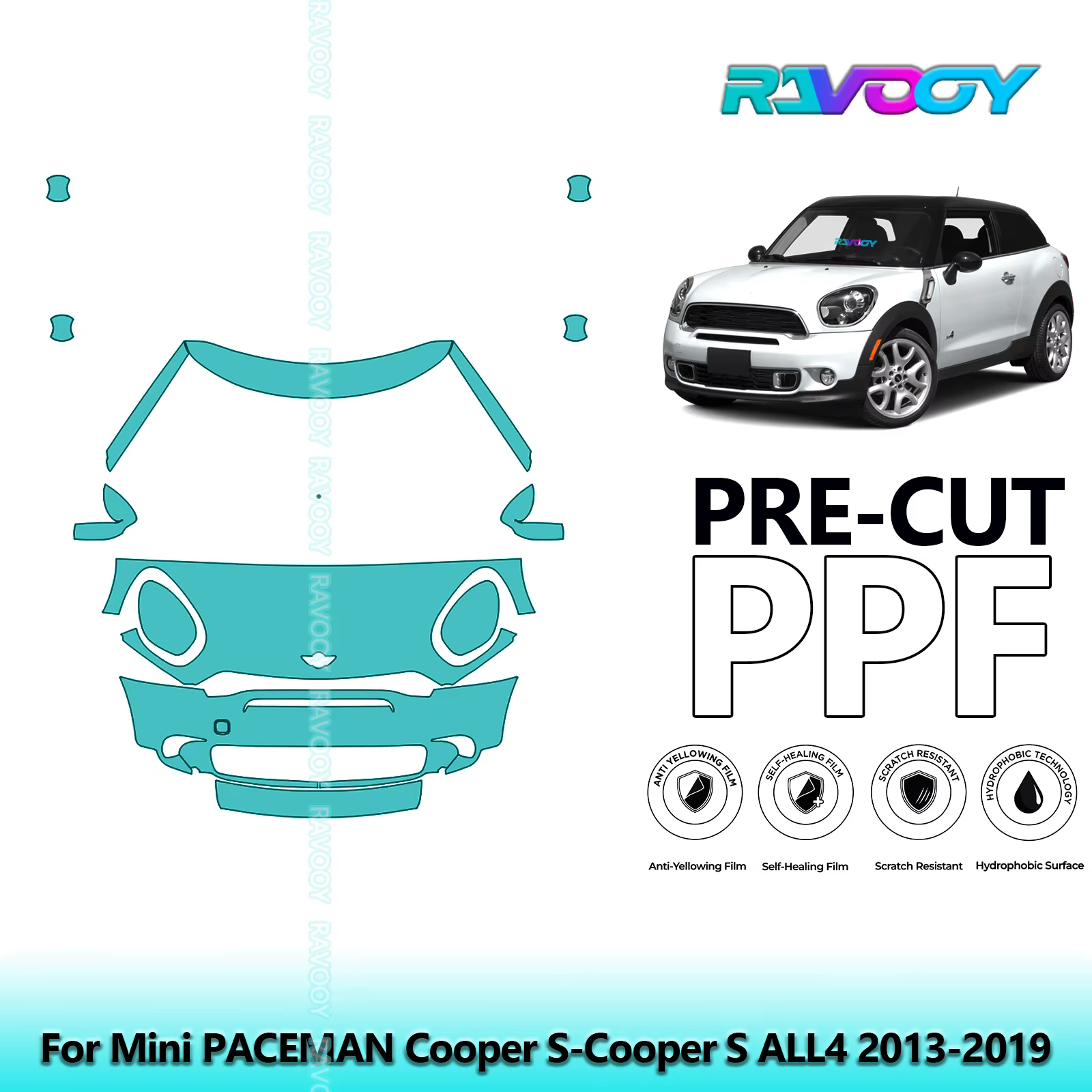 Kit avant de voiture, soutien-gorge transparent prédécoupé, Film de Protection de peinture PPF pour 