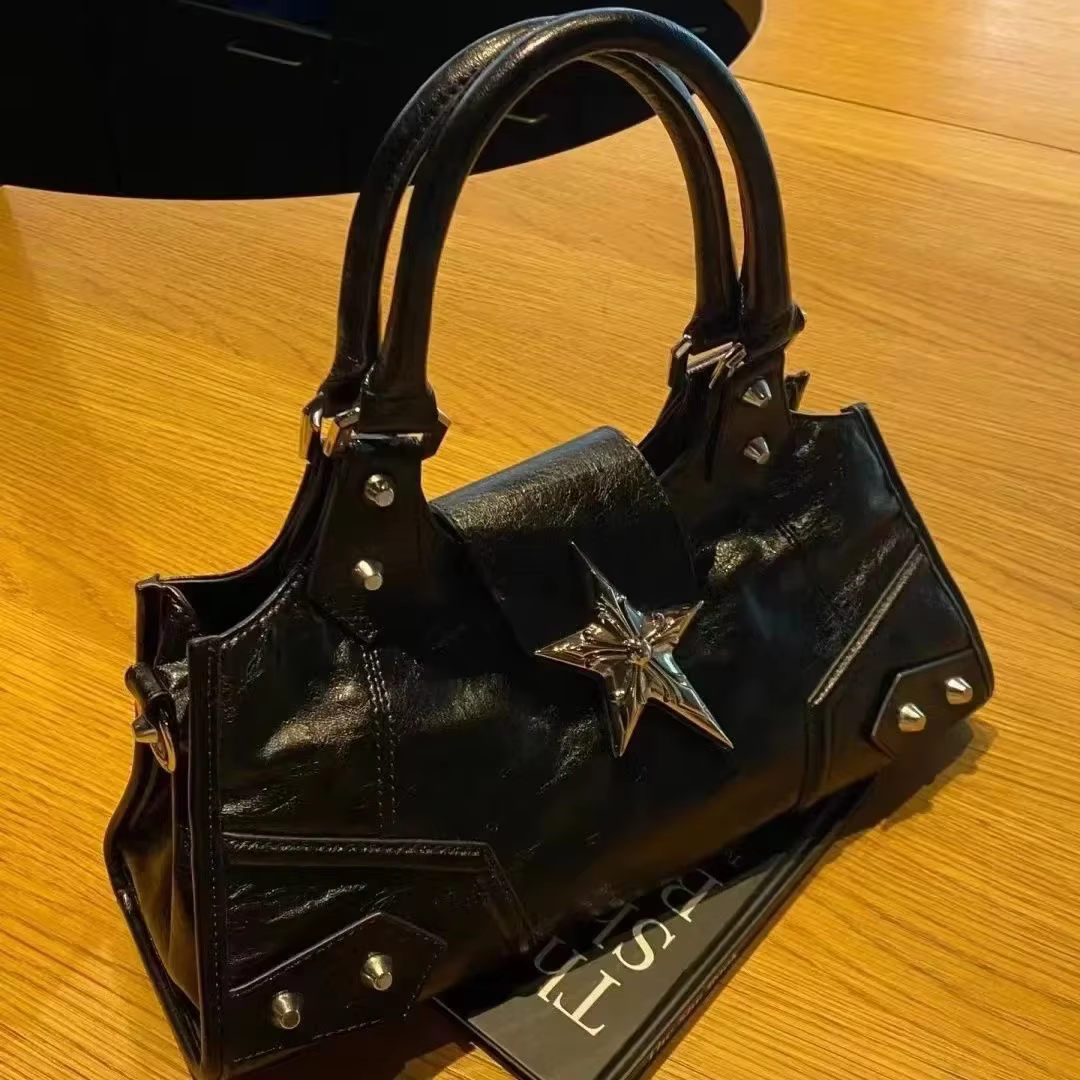 Y2K coréen gothique étoile fille noir sac esthétique Vintage fée Grunge Punk Goth sac à main épaule