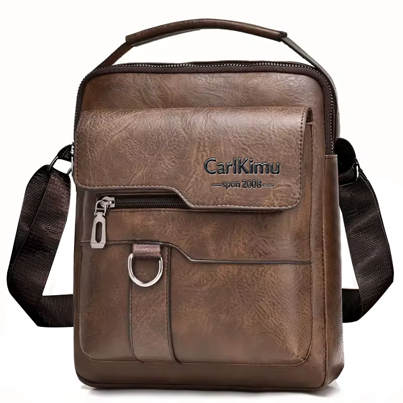 Sac messager vintage avec sangle réglable, design léger pour les affaires et un usage quotidien, cad