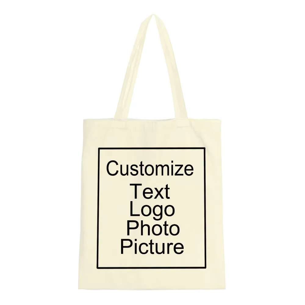 Ajouter votre Logo sac fourre-tout en toile personnalisable grands sacs à main de créateur pour femm