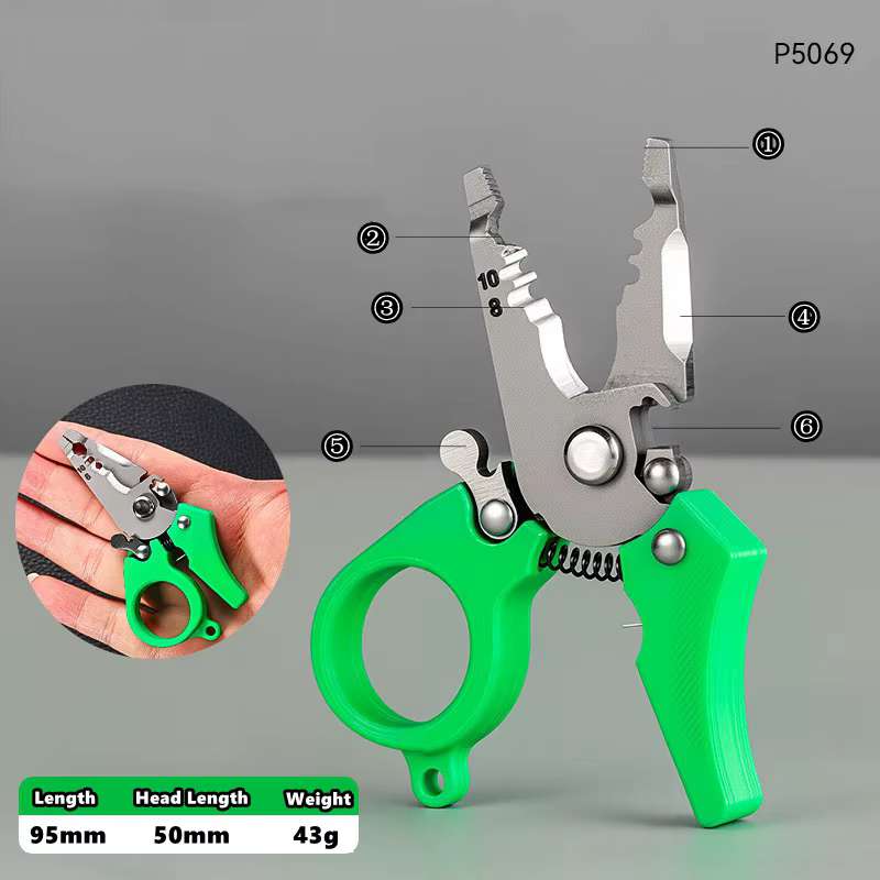 Mini-pinces à dénuder multifonctionnelles de poche pour électriciens – Outil de coupe et de sertissa