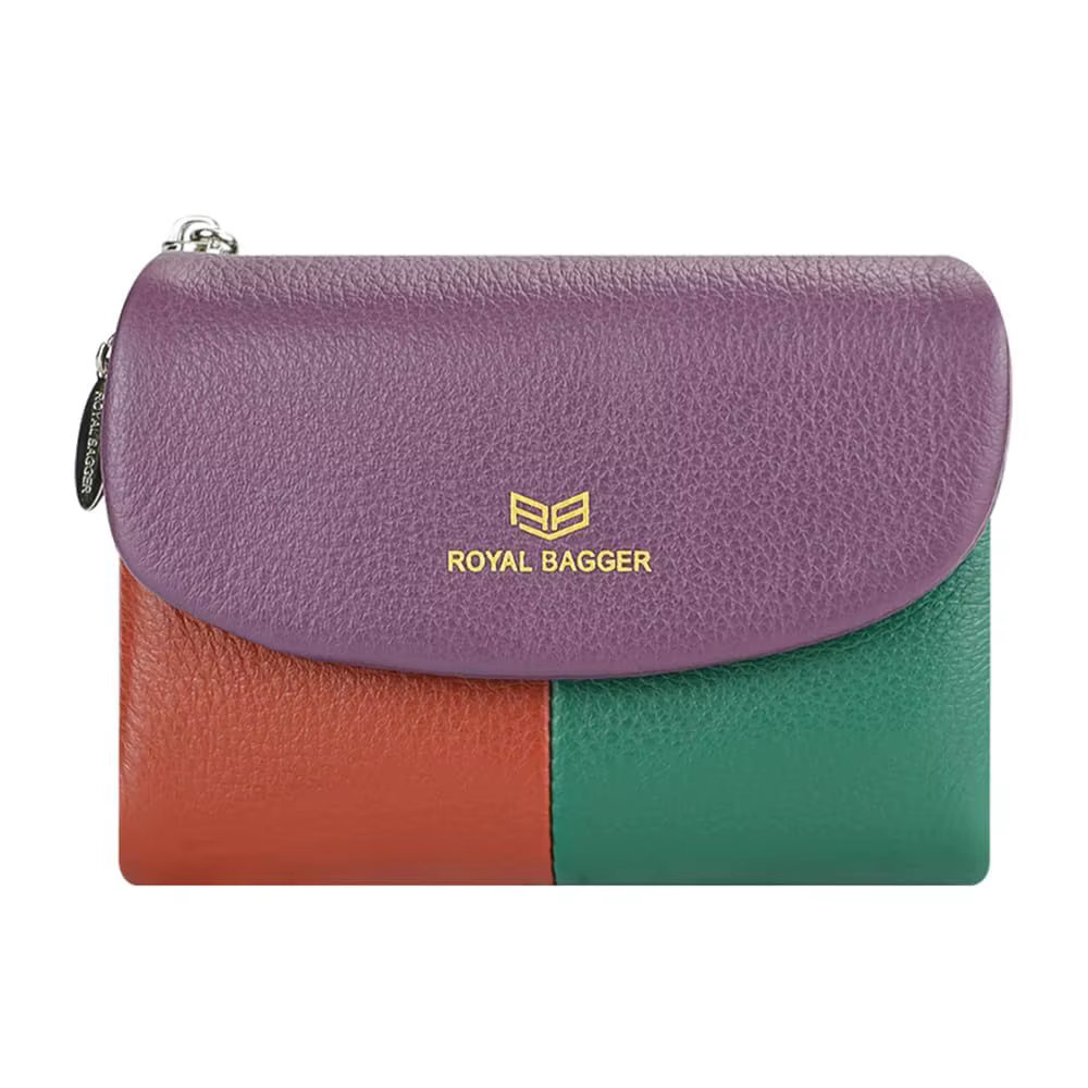 Royal Bagger Portefeuilles courts RFID pour femmes, en cuir véritable, avec fentes multi-cartes, por