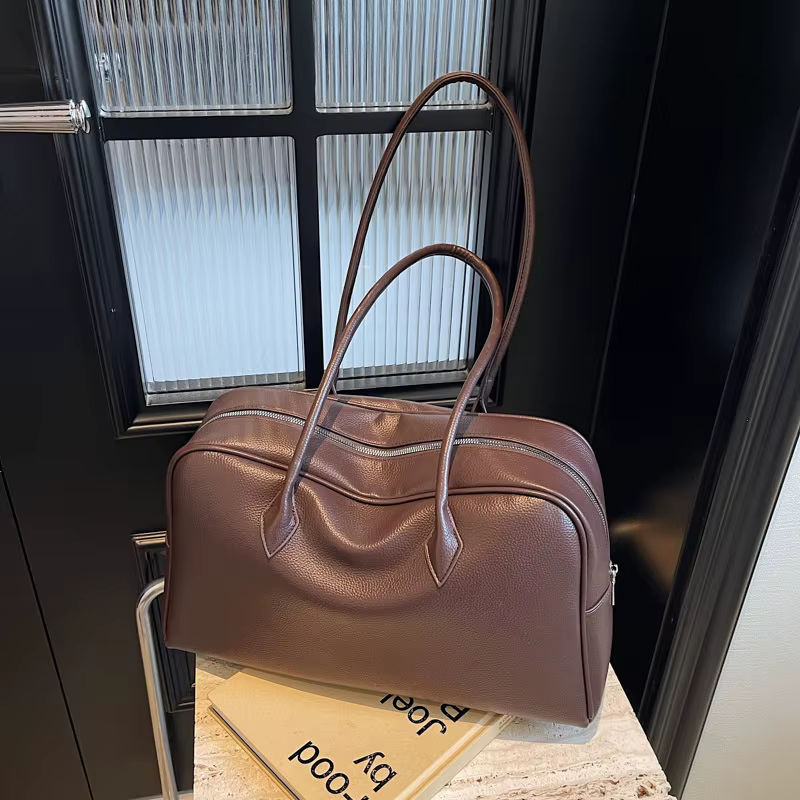 Sac fourre-tout rétro style universitaire grande capacité pour femme, sac d'ordinateur sous le bras,