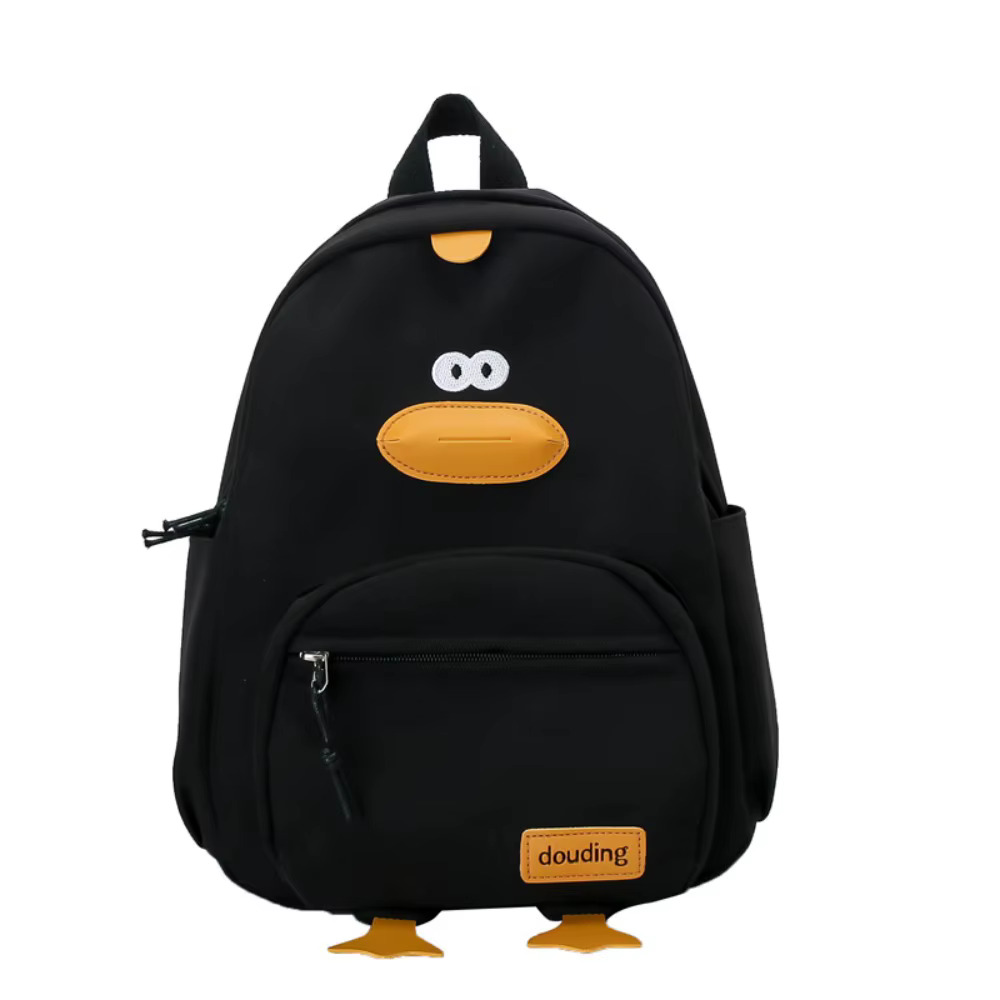Sac de voyage en Nylon avec motif de canard de dessin animé, sac à dos à 3 couches avec poches zippé