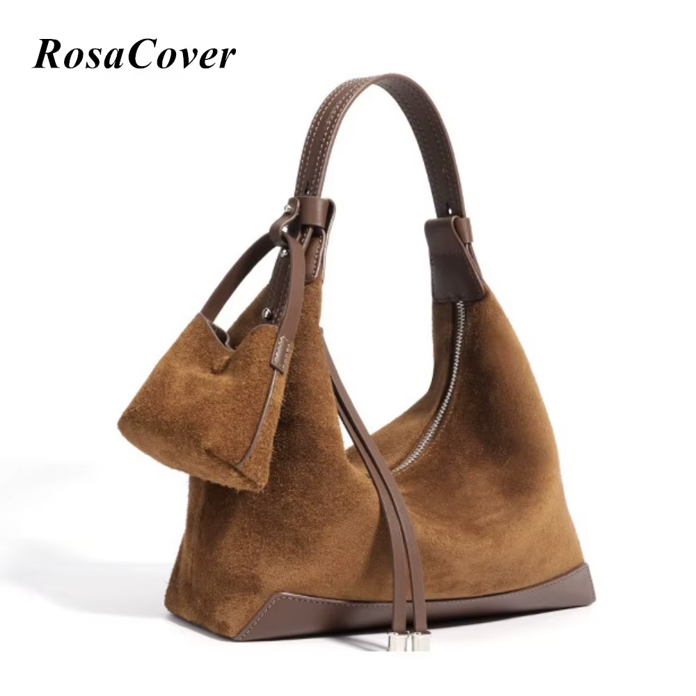 2025 nouveau daim véritable qualité femmes sac classique sac à main élégant sous les bras sac banlie
