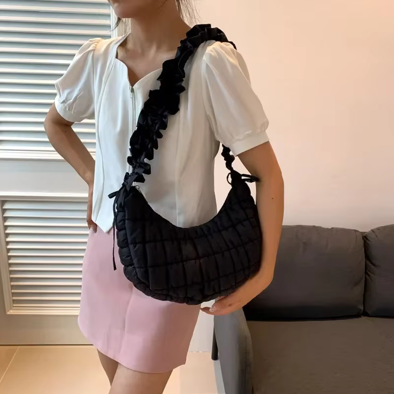 Sac à main nuage à bulles pour femmes, grand sac à main rembourré matelassé solide, fermeture à glis