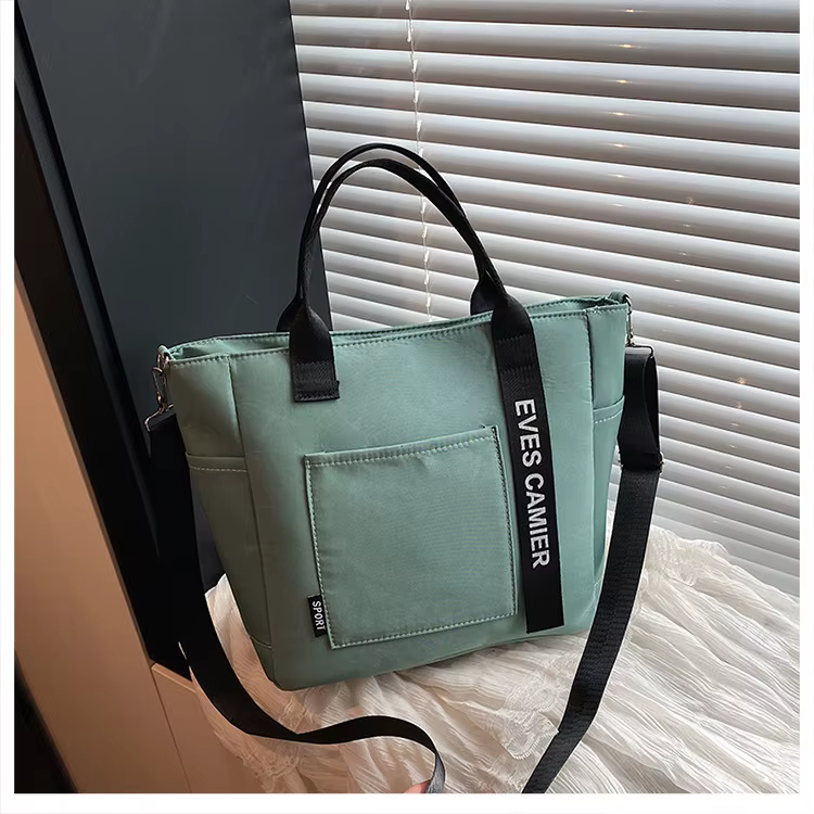 Sac fourre-tout décontracté style coréen, sac à main couleur unie grande capacité, sac à bandoulière