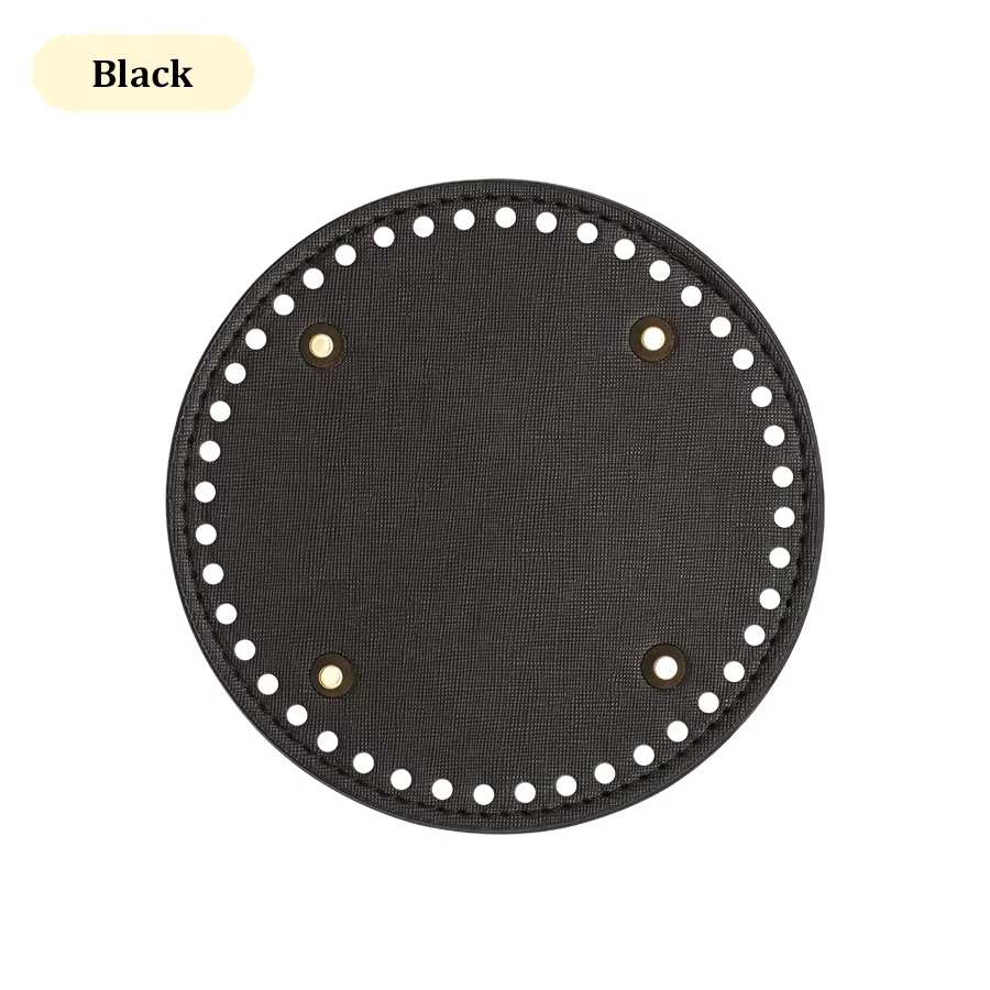 Sac Astronomique Rond en Cuir PU, Base Faite à la Main avec Trous, Accessoires de Bricolage au Croch