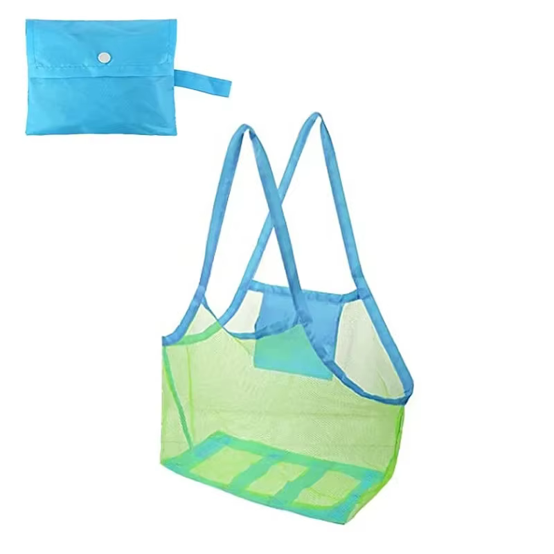 Grand sac de plage multicolore en maille, fourre-tout Portable avec trou de suspension pratique, ran