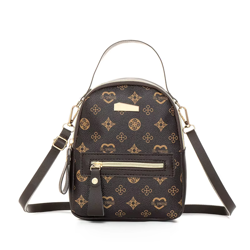 Sac à dos Mini Femme Cuir PU Imprimé Élégant Multifonction Léger Sac à Bandoulière pour Sortie Quoti