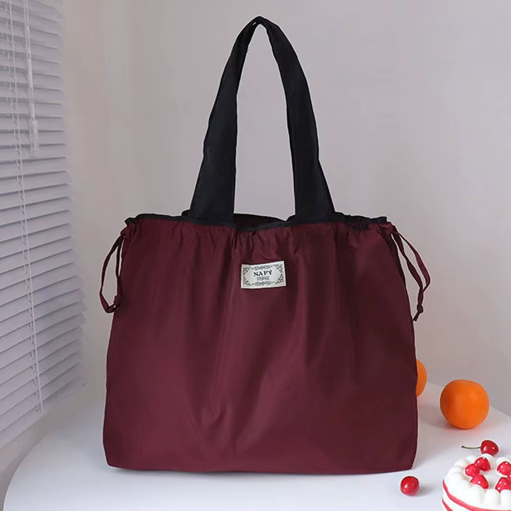 Sac à bandoulière coréen pour femmes, sac à cordon, sac de rangement pliable, sac à main pour filles