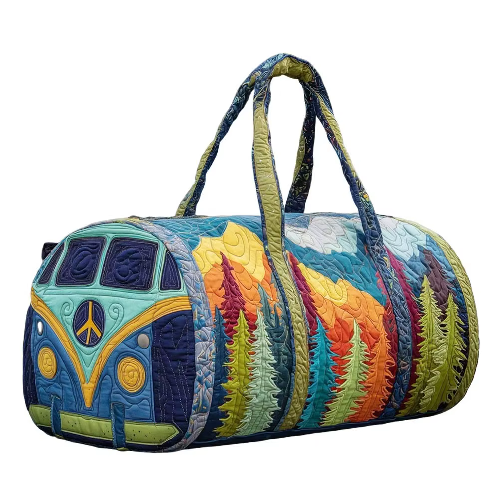 Sac de voyage matelassé en coton, style bohème hippie, imprimé, sac de yoga, motif champignon 3D, sa