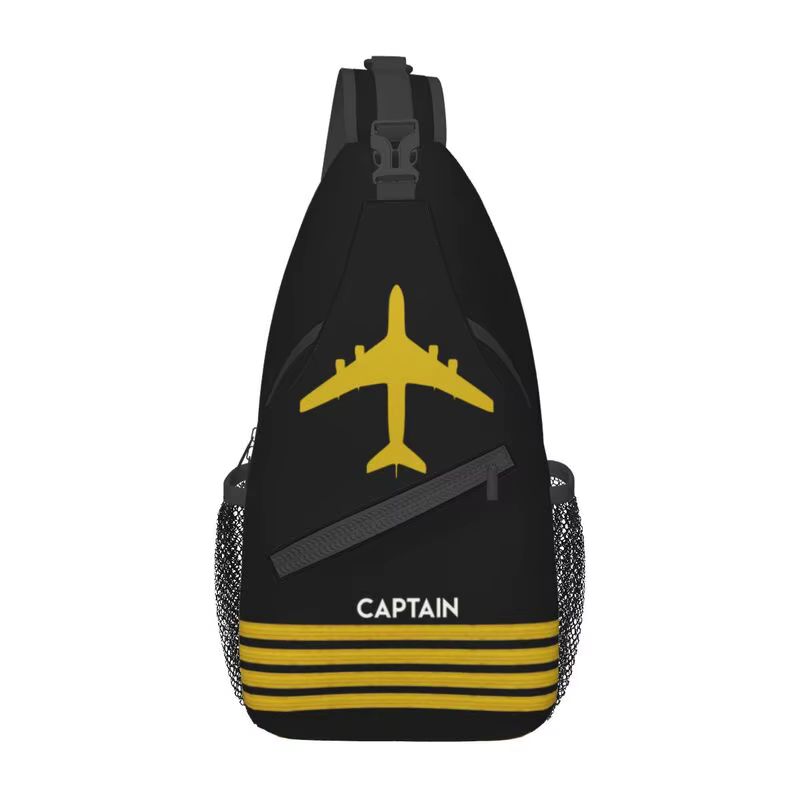 Services.com Epaulets StrihearSling Crossbody Chest Bag for Men, Travel Daypack, Flight Pilot Initia