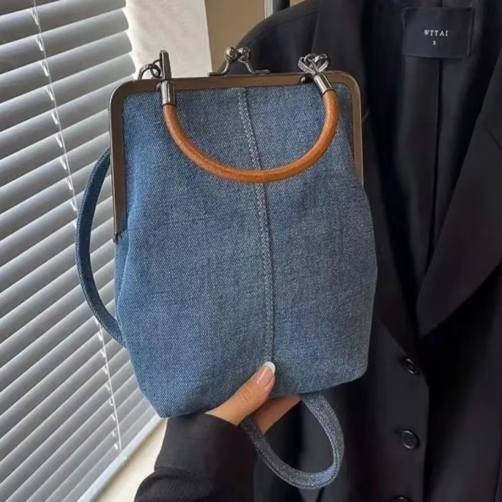 Sac à main en denim bleu marine pour femme, sacs à bandoulière polyvalents, sac à main à la mode, sa