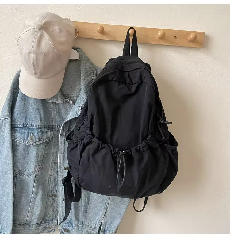 Sac à dos décontracté femmes grande capacité mode Junior lycée étudiant pli cartable sac en tissu co