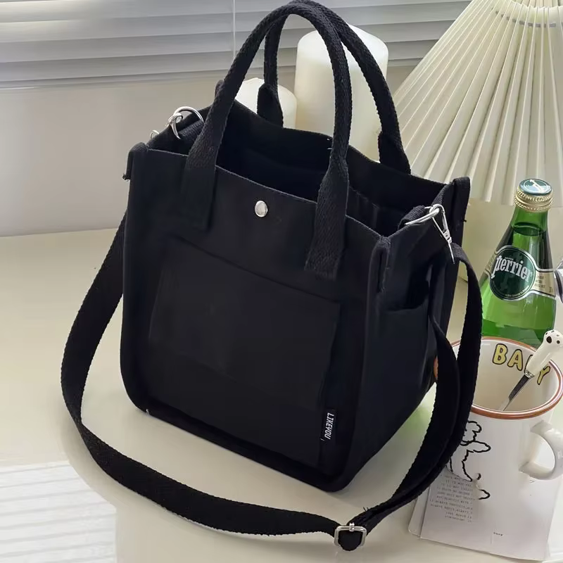 Sac fourre-tout en toile multi-poches, sac à bandoulière à main, Design minimaliste, polyvalent, pra