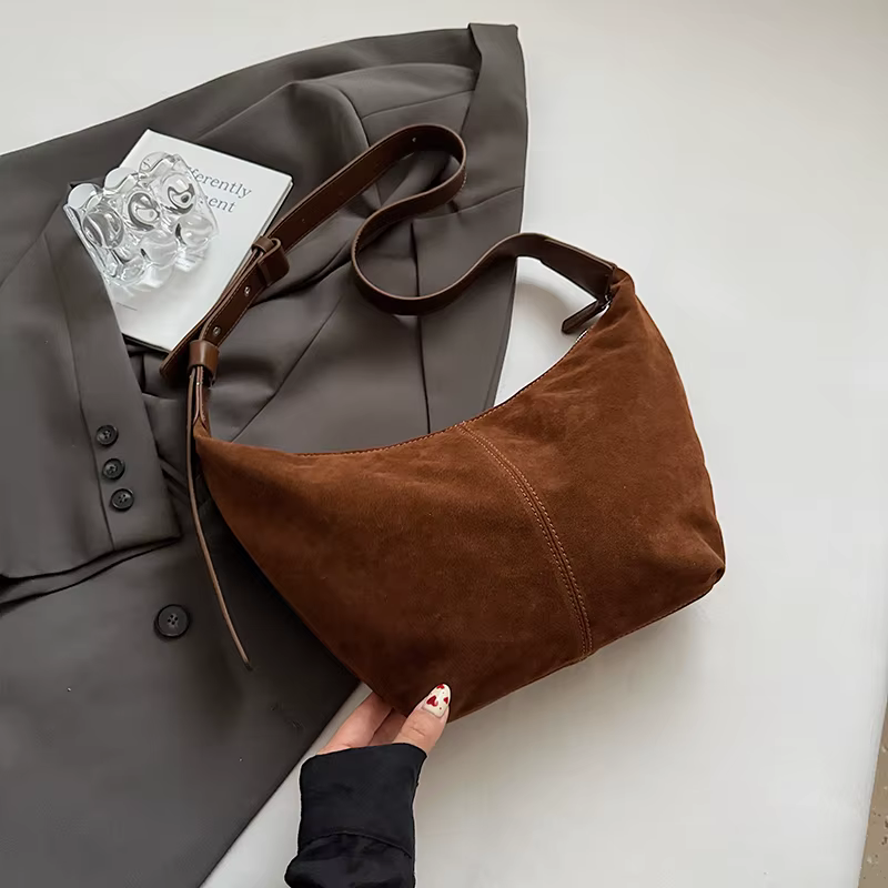 Sacs à bandoulière pour femmes grande capacité sacs à main de luxe en daim sacs à bandoulière en cui