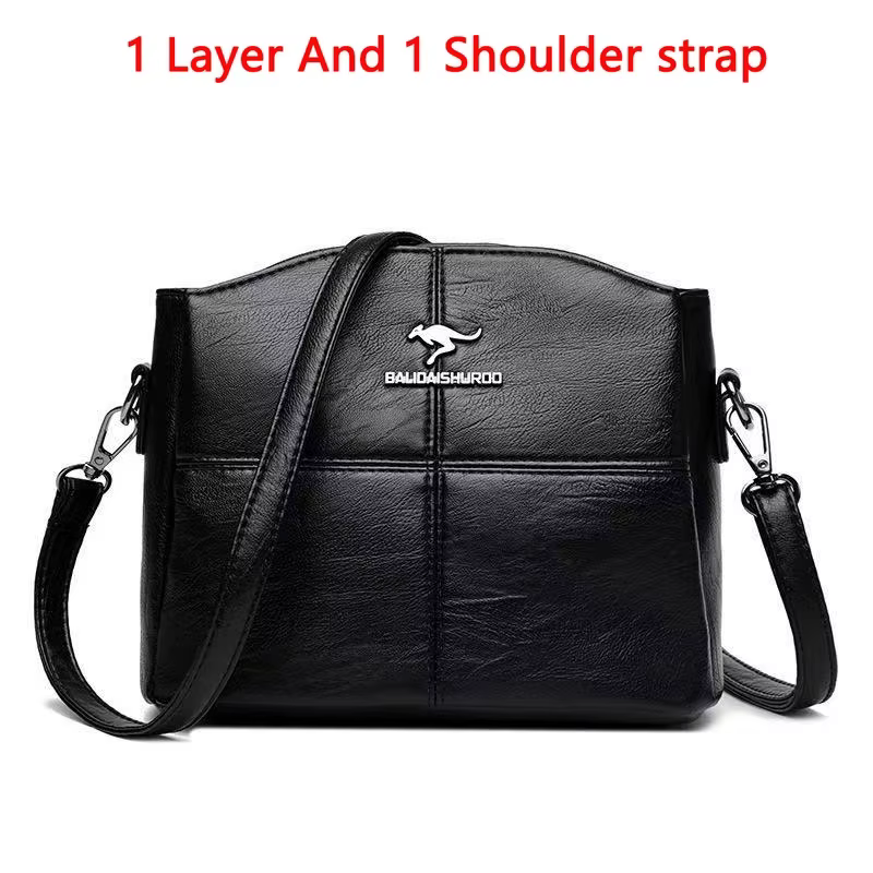 Sacs à main de luxe en cuir souple pour femmes, sacs de styliste à 3 couches, Sac à bandoulière pour