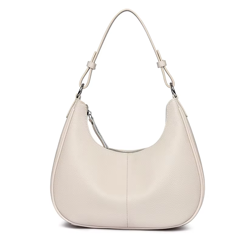 Sac à bandoulière Hobo en cuir véritable de luxe, petit sac à main pochette, sac sous le bras pour f