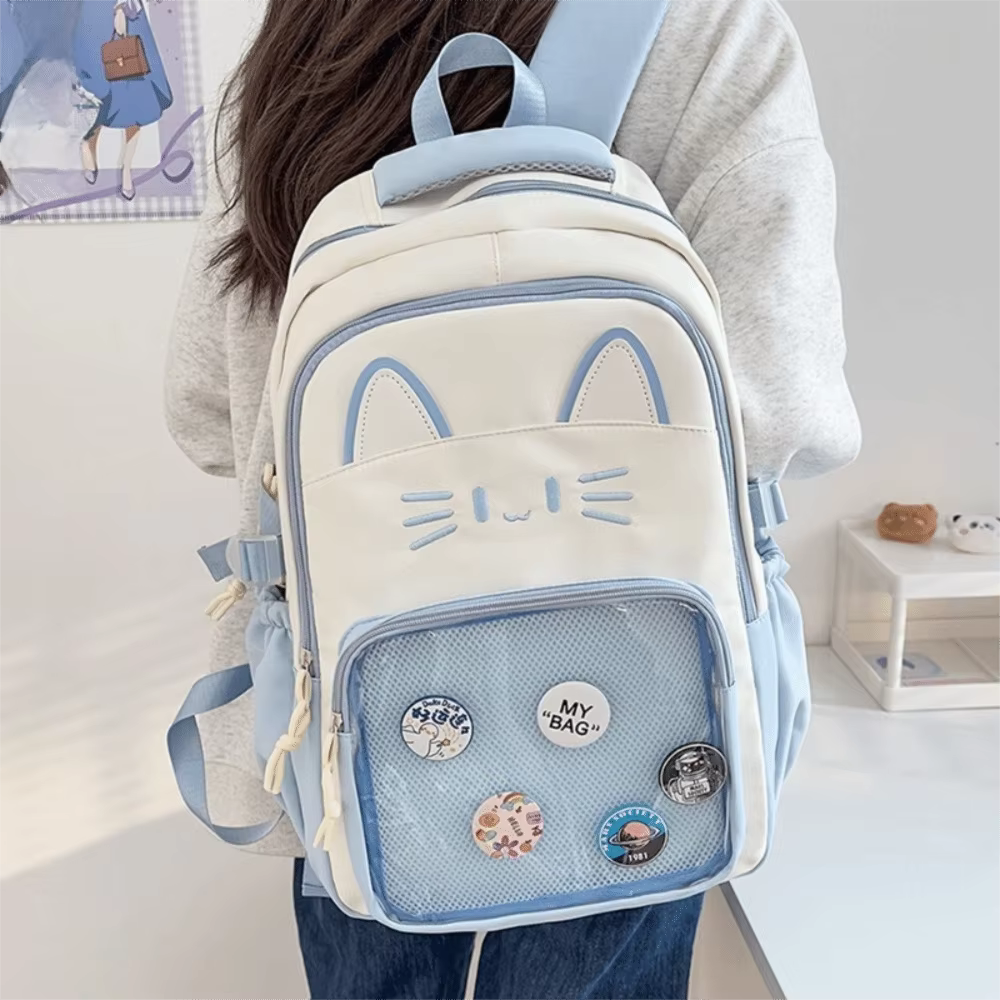 Kawaii Transparent Ita sac à dos grande capacité double bandoulière double sac à bandoulière bricola