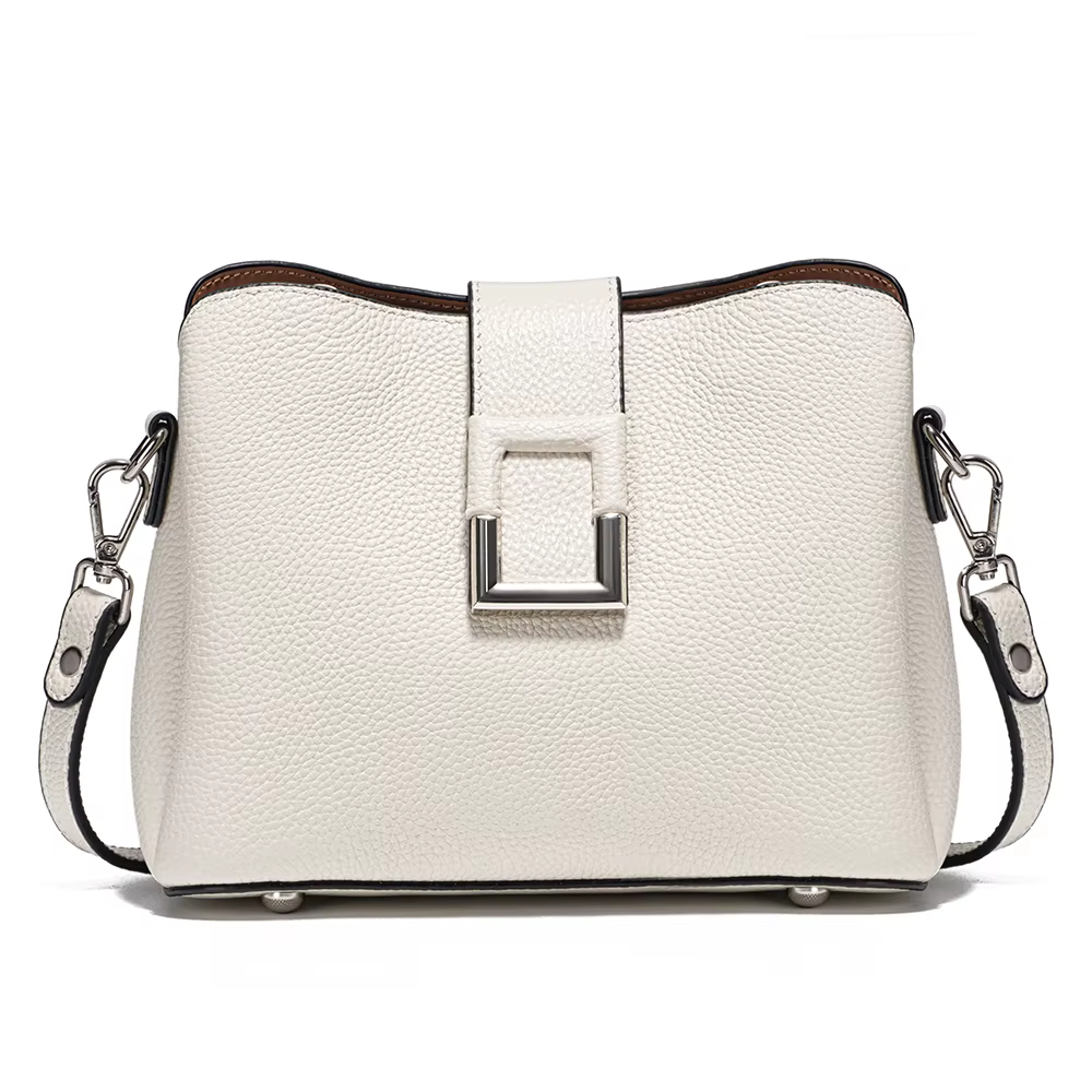 Zency-Grand Sac à Main en Cuir group pour Femme, Sac à Bandoulière Blanc, Noble, Designer, Initié Co