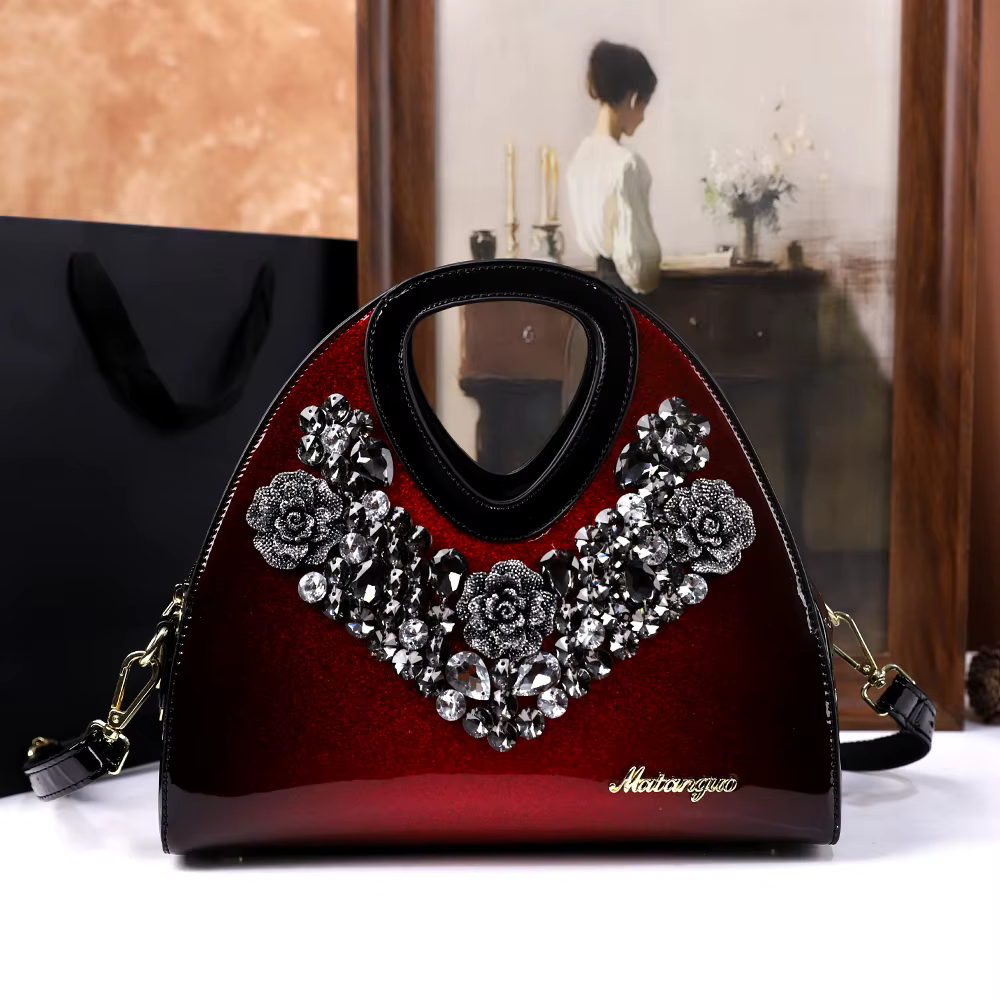 Sac à main à boulettes incrusté de diamants à la mode, nouveau style, sac pour maman élégante d'âge 